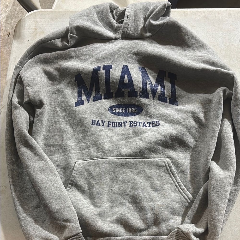 SHEIN Gray Miami Bay Point Estates Hoodie